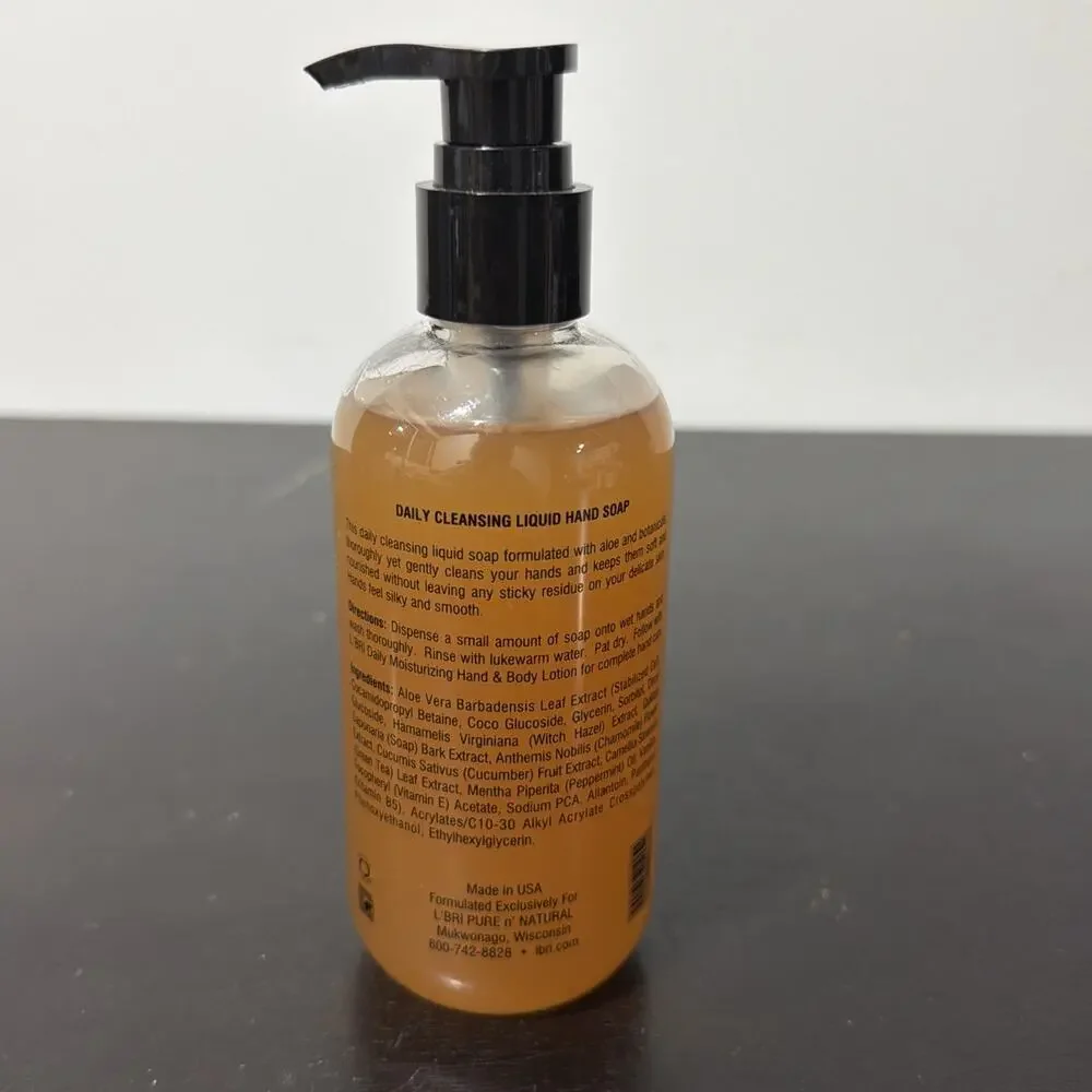 New L'BRI Pure n’ Natural Daily Cleansing Liquid Hand Soap Peppermint Vanilla